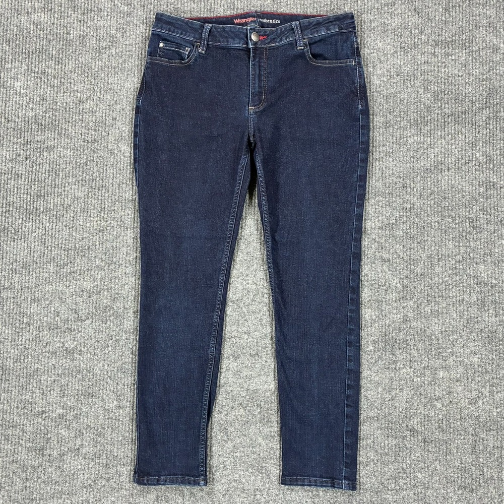 Wrangler Authentics Womens Jeans Size 12P Dark Wash Denim Stretch Mid Rise